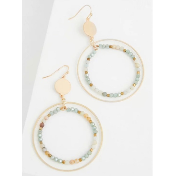 torrid Jewelry - 🆕 Gold-Tone & Multi-Bead Double Circle Earrings